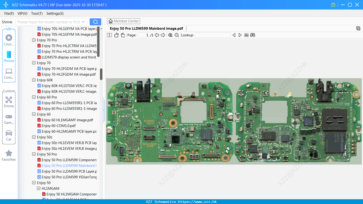 Huawei Enjoy 50 Pro LLDM599 Mainbord Image